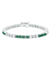 Authentic Crislu Large Round Stone Emerald Tennis Bracelet (10.30 ct.)