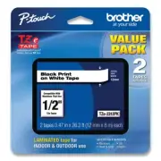 Brother P-Touch Tze TZE2312PK Laminated Labeling Tapes - BK On WT (2/PK) New