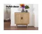 Artiss Rattan Buffet Sideboard 2 Doors Storage Cabinet Cupboard Table BRIONY Oak