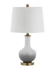 JONATHAN Y Designs Gradient 25in Ceramic & Brass LED Table Lamp