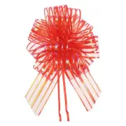 5pcs 6" Big Gift Wrapping Bows Organza Pull Bow Ribbon Chiffon Yarn Red