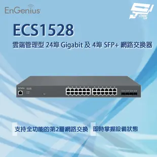 EnGenius ECS1528 雲端管理型 24埠 Gigabit 及 4埠 SFP+ 網路交換器