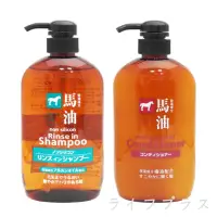 在飛比找momo購物網優惠-日本馬油深層洗髮精-600mlX1瓶+馬油護髮乳-600ml