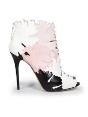 McQ Pink & White Leaf Cut Out Boots