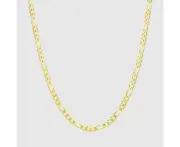 Mens 18K Gold Plated Figaro Chain Necklace 3mm Italian Link Classic Jewelry - 24"