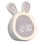 Children Cute Alarm Clock with Night Light Stepless Dimming LED Digital7533