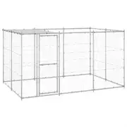 Outdoor Dog Kennel Galvanised Steel with Roof 7.26 m²