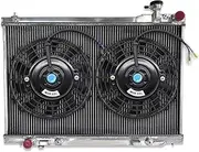 2-Row Aluminum Radiator + Fans ，Compatible With Infiniti FX35 All ，Compatible With Configurions AT/MT 2004 2005 2006 2007