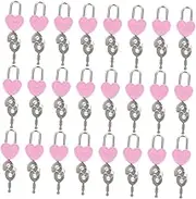 NULYLU 24Pcs Mini Heart Shaped Padlock Small Diary Locks with Keys for Handbags Jewelry Boxes and Luggage Durable