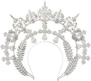 BLESSUME Halo Crown Mary Goddess Headband Women Halloween Costume Headpiece (Silver 4)