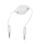 White 3.5mm Jack Car Retractable Audio Auxiliary Cable For iPhone 6 6S Plus SE 5