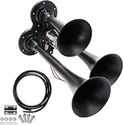 Super Loud 3 Trumpet Horns Train Horn Kit for Any 12 Volt Vehicle(Car, Truck, Suv, Motorcycle, Yacht, Boat, Off Road Vehicle, Busses Etc)