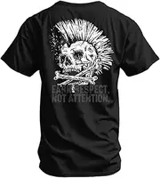 [Combat Iron] Men’s Graphic Short Sleeve T-Shirt | Earn Respect Not Attention Skull Athletic Mens Novelty Tee
