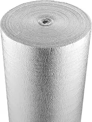 VEVOR Double Reflective Insulation Roll, Foam Core Radiant Barrier, 600 x 23.8-Inch 1/8" Thick, Double-Sided Aluminum Foil EPE Foam Heat Reflective Shield, Thermal Insulation Roll for Window RV Roof