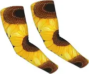 [FHEDVBN] Sunflower Bees Arm Sleeves Compression Arm Covers for Men Women Outdoor Sun Sleeves Cooling Sports Sleeve, Black