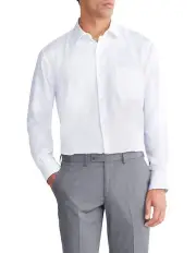 [Van Heusen] Classic Long Sleeve Plain Dobby Shirt in White