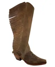 Twisted Boots Women's Leather Fringed Half Chap (Brown & Black) (S, M L, XL)