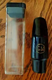 GW VINTAGE SLANT LINK STYLE HARD RUBBER #6* .075" ALTO SAX MOUTHPIECE in BOX