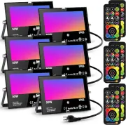 LED Flood Light Outdoor 500W Equivalent Color Changing Landscape Lighting, 24H T
