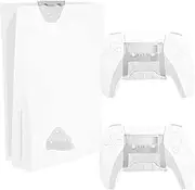VIVO 2-in-1 Wall and Under Desk Mount Bracket Designed for PS5 Gaming Console, Playstation 5 Standard and Digital Edition, Vertical Wall Display, 2 Controller Mounts, White, MOUNT-PS5CW