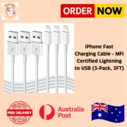 iPhone Fast Charging Cable - MFi Certified Lightning to USB (3-Pack, 3FT)