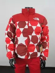 Mens S The North Face Nuptse IC 700-Down Insulated Jacket - Fiery Red Geo Print