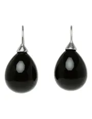 [Barcs] Pearl Jet Black Earrings