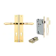 Iver Sarlat Door Lever Handle on Rectangular Backplate Entrance Kit Key/Key