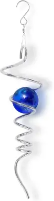 Gazing Ball Spiral Tail Wind Catcher Spinner Stabilizer,Mazarine Mirror Ball Met