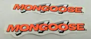 Vintage Mongoose bmx racing freestyle orange decal sticker set NOS