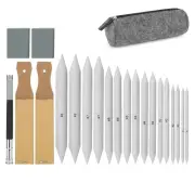 1X(22 PCS Sketch Drawing Tools, 16 Blending Stumps Set with 2 Sandpaper6594