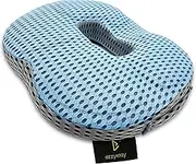 OzzyCozy Seat Cushion for Office Chairs,Seat Mat, Car Seats,Comfortable,Supportive Pillow for Back Pain Relief, Coccyx, and Sciatica, Ideal for Home, Office, Travel (A-Blue/Grey)