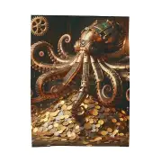 Velveteen Plush Blanket Steampunk Octopus Guarding Coins Treasure Adventure Room