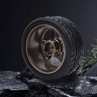 4× Aluminum Wheels Rim Tires 12mm Hex,For 1:10 RC On Road Drift Racing Car