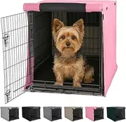 GORILLA GRIP Dog Crate Covers Compatible with Amazon Basics Dog Crates, All Sides Open, Privacy Cover Fits 24" Wire Kennel, Breathable Mesh Windows, Light Reducing Puppy Training Cage Topper, Pink