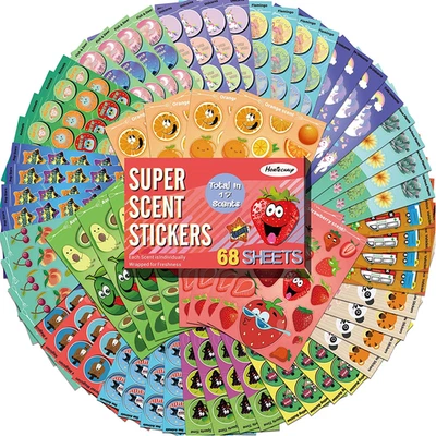 Scratch and Sniff Stickers, Smelly Stickers for Kids 68 Sheets 17 Scents, 1000+