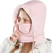 [AIDIER] 4-10 Years Kids Winter Thermal Fleece Balaclava Hat children Windproof Hood Winter Hat with Neck Cover Warm Ski Hat for Boys Girls Full Face Cover Hat for Winter Outdoor Sports Running Cycling Hiking