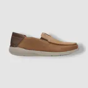 Clarks Men's Brown Leather Gorwin Step Slip On Loafer Shoes Size 8