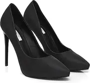 [Generic] HUNTD - 12cm Stiletto Heels (Matte Black) – Pointed Court Shoe - Vegan and Ecofriendly Materials – Cruelty Free Fashion – Luxury Australian Brand – Comfortable Non Leather – Perfect for Work and Going Out