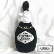 Chewnel Plush Designer Girl Dog Toy with Squeaker Bubbly Champaign
