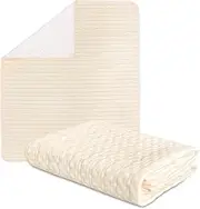 FOCLOVER Reusable Waterproof Bed Underpads，Washable，Extra Large-150cmX180cm，5-Layer Thicken Soft Comfort Reusable Waterproof Protective Pad for Bed,Absorbency Incontinence Bed Pads