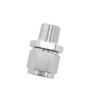 Aeroflow Male NPT To Female AN Straight Nut and Fitting 1/4" To -8 AN Silver