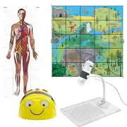 Bee-Bot Robot Science Bundle with 2 Playmats & Flex-View Digital USB Microscope