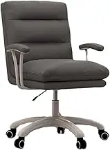 Ergonomic Office Chair Home Office Chair PU Leather Swivel Chair for Space Saving Ergonomic Chair Modern Mid Back Swivel Vanity Chair Desk Chair