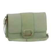 Pierre Cardin Ladies Leather Flapover Cross Body/Clutch in Jade