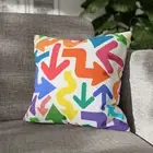 CUSHION COVER PILLOW CASE|RAINBOW ARROWS DIRECTION PATTERN
