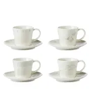 Lenox Oyster Bay 8 Piece Espresso Cup & Saucer Set