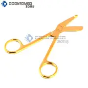 ODM Lister Bandage Scissors 3.5" Full Gold Surgical Dental Instruments
