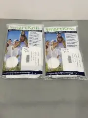 SmartKnit Seamless AFO KAFO SMO Socks Regular KAFO 6" Top 28 White 2 Pair
