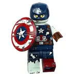 LEGO人偶抽抽包系列 殭屍美國隊長 ZOMBIE CAPTAIN AMERICA 71031-9【必買站】 樂高人偶